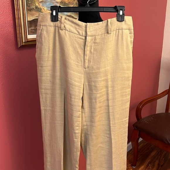 Lauren Ralph Lauren Linen Wide Leg Trouser Pants - Picture 3 of 8